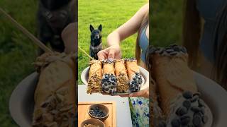 Insanely delicious camping desert Sicilian Cannoli outdoorfood solocamping outdoorcooking [upl. by Eedia897]