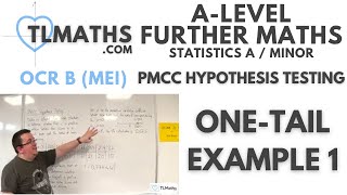 OCR MEI Statistics Minor C PMCC Hypothesis Testing 04 OneTail Example 1 [upl. by Kentigerma]