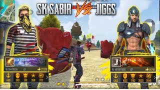 SK SABIR BOSS VS JIGS  BEST VS BEST  FREE FIRE BATTLEGROUND [upl. by Ammann]