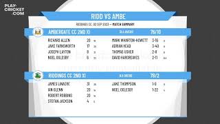 Derbyshire County CL  Div 7 North  Sponsored By Peak Oil  Riddings 2nd XI v Ambergate 2nd XI [upl. by Megargee815]