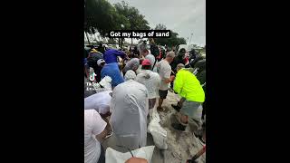 Eagle lakes community park provided free bags of sand … thankyou hurricane hurricanemilton FL [upl. by Botti495]