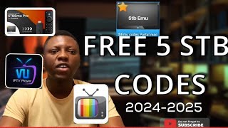 5 Free Super working STB Emu codes 2024 2025 with Vu iptv player premium for free😍 [upl. by Cavan869]