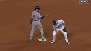 NLCS Gm5 Baez steals base to get in scoring position [upl. by Marilin]