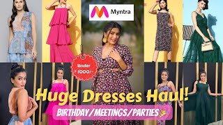 Huge Myntra Dresses Haul 👗 starting from Rs 250 for birthday meeting party gimaashi [upl. by Vizzone380]