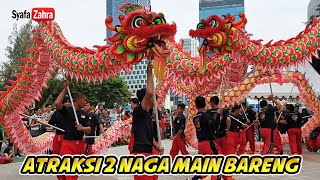 SERU  Atraksi 2 Naga Liong Main Bareng  Barongsai Lion Dance 2023 [upl. by Yumuk]