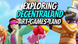 DECENTRALAND VIRTUAL BLOCKCHAIN WORLD EXPLORING ART LAND GAMES GAMES IN DECENTRALAND [upl. by Sax701]