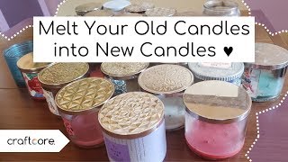 How to Melt Old Candle Wax into New Candles to REUSE Candle Wax [upl. by Esined]