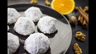 Walnut Snowball Cookies Recipe  Vegan [upl. by Kester381]