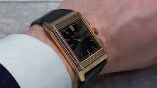 Jaeger LeCoultre Reverso Tribute Chronograph handson and wristroll [upl. by Leanatan]