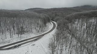 Snow blankets north Georgia mountains in beautiful wintry fashion [upl. by Ettenel]