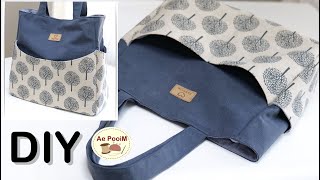 How to make a tote bag bag with outside pockets [upl. by Nixon]