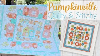 🍁 Pumpkinville Quilt and Cross Stitch Patterns [upl. by Eidac]