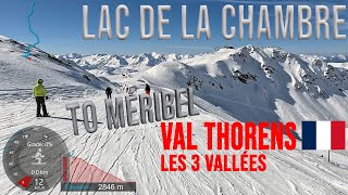 4K Skiing Val Thorens to Méribel Lac de la Chambre  End of Day Les3Vallées France GoPro HERO11 [upl. by Aiela]