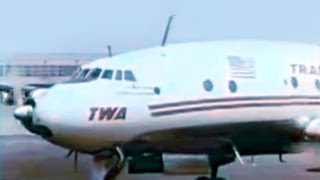 TWA Lockheed L749 Constellation amp United Convair CV340  1955 [upl. by Lahcsap]