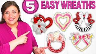 5 NEW Quick and Easy Valentines Wreath DIY Tutorials [upl. by Benedikta553]