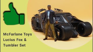 McFarlane Toys Lucius Fox and Tumbler from Dark Knight Set Review [upl. by Westphal]