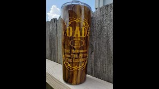 Woodgrain DAD Peekaboo Tumbler Tutorial [upl. by Arimat657]