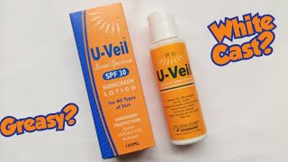 Review on UVeil Sunscreen Lotion SPF 30  Affordable Sunscreen in Pakistan  Sumaira Sajjad [upl. by Stratton]