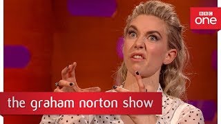 Vanessa Kirby recognised as Princess Margaret swigging her journey juice  The Graham Norton Show [upl. by Bea]