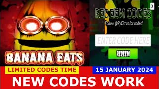 BANANA EATS CODES FREE Banana BANANA EATS ROBLOX  LIMITED CODES TIME  JANUARY 15 2024 [upl. by Fellner]