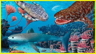 A era dos PEIXES e TETRÁPODES no DEVONIANO Dunkleosteus Cladoselache Tiktaalik Acanthostega [upl. by Hyrup]