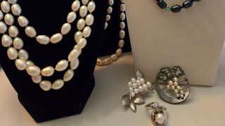 JEWELRY TRENDS 2025  PEARLS SILVER AND GOLD vintage brooch trending jewelry haul video [upl. by Ennaillij]