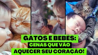 Gatos e Bebês Compilado Gatos Mais Apegados aos Bebês do Mundo 🥰🐾 [upl. by Nymzaj]