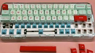 🍎 JTK HSA薄荷 MINT HSA键帽 开箱  沉浸式清理键盘  键帽替换  JTK MINT HSA Keycaps Unboxing  MelGeek Mojo68 Design [upl. by Gorski]