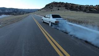 Turbo m30 BMW E28 burnout and in car pov antilag pulls [upl. by Oren]