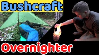 Mikroabenteuer  Bushcraft Übernachtung im Wald unterm Regenponcho [upl. by Lu]