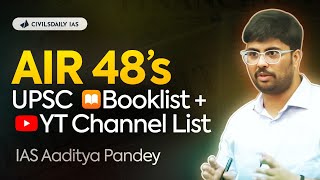 quotMy Full UPSC Prelims Booklist📚 and Youtube Channels I followedquot  AIR 48 IASAaditya [upl. by Jilly]