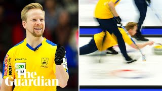 Best shot in history Niklas Edin stuns with spin at World Curling Championship [upl. by Allerus]