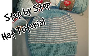 How to Knit a Hat  A Step by Step Tutorial [upl. by Aiyot]