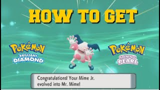 HOW TO EVOLVE MIME JR INTO MRMIME IN POKEMON BRILLIANT DIAMOND AND SHINING PEARL [upl. by Nies378]