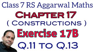 Exercise 17B Q11 to Q13 Class 7 RS Aggarwal Maths [upl. by Hecht619]