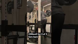 13124 Squats 225lbsx5 Set 3 of 3 59yrs old fitness motivation oldmanstrong powerlifting [upl. by Yrrej]