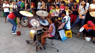 Pusong Bato Malupit na drums by a young girl [upl. by Aramanta]