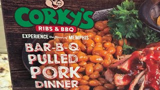 Corkys barbecue and ribs dinner  frozen dinner review [upl. by Enrobyalc]