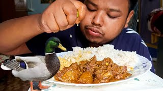 Eating Duck Curry Assamese style Duck Recipe  Assamese Food Vlog [upl. by Stephi]