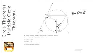 Circle Theorems Multiple Circle Theorems Grade 8  OnMaths GCSE Maths Revision [upl. by Roscoe146]