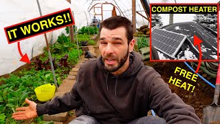 ONE MANS CHEAP COMPOST HEATED GREENHOUSE 2024  POWER OUTPUT DATA [upl. by Nonnag809]