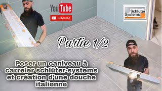 Poser un caniveau de douche à carreler et creation dune douche italienne PARTIE 12 [upl. by Alaham761]