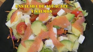 Receta  Ensalada de aguacate y salmón [upl. by Treva]