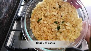 Roasted Poha chivdapoha chevdo Nylon pohaFlattened rice easy snacks for kids [upl. by Aiclid37]