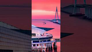 Such a beautiful sunset must be shared with you Hangzhou Bay Bridge Sunset china travel [upl. by Nnylahs666]