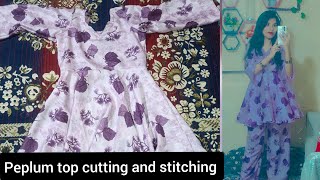 peplum top cutting and stitching in easy way trending stitch stitching stitchwithshaziya [upl. by Avihs]