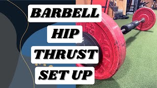 How to set up a barbell hip thrust  RAPIDFITNESSONLINECOM [upl. by Aiahc974]