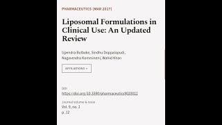 Liposomal Formulations in Clinical Use An Updated Review  RTCLTV [upl. by Nnyl]