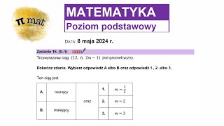 Zadanie 16  matura podstawowa maj 2024 [upl. by Ilonka874]