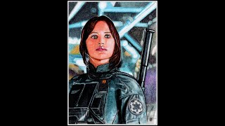 TOPPS STAR WARS MASTERWORKS JYN ERSO ARTIST PROOF SKETCH CARD BY ROY COVER [upl. by Amado894]